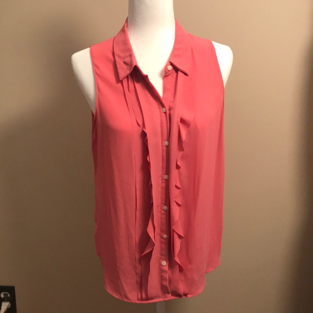 Sweet Delicate Pink Button Down With Ruffles - image 1
